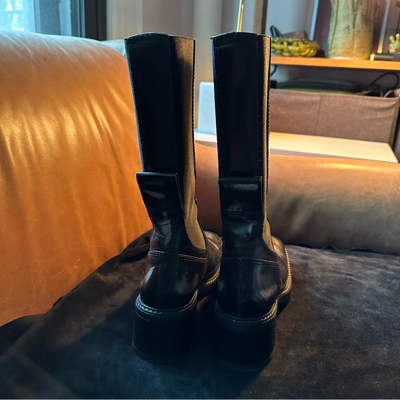 Miista Flabia E8 black leather distressed boots grunge 90s designer mid calf 40 - Picture 9 of 13